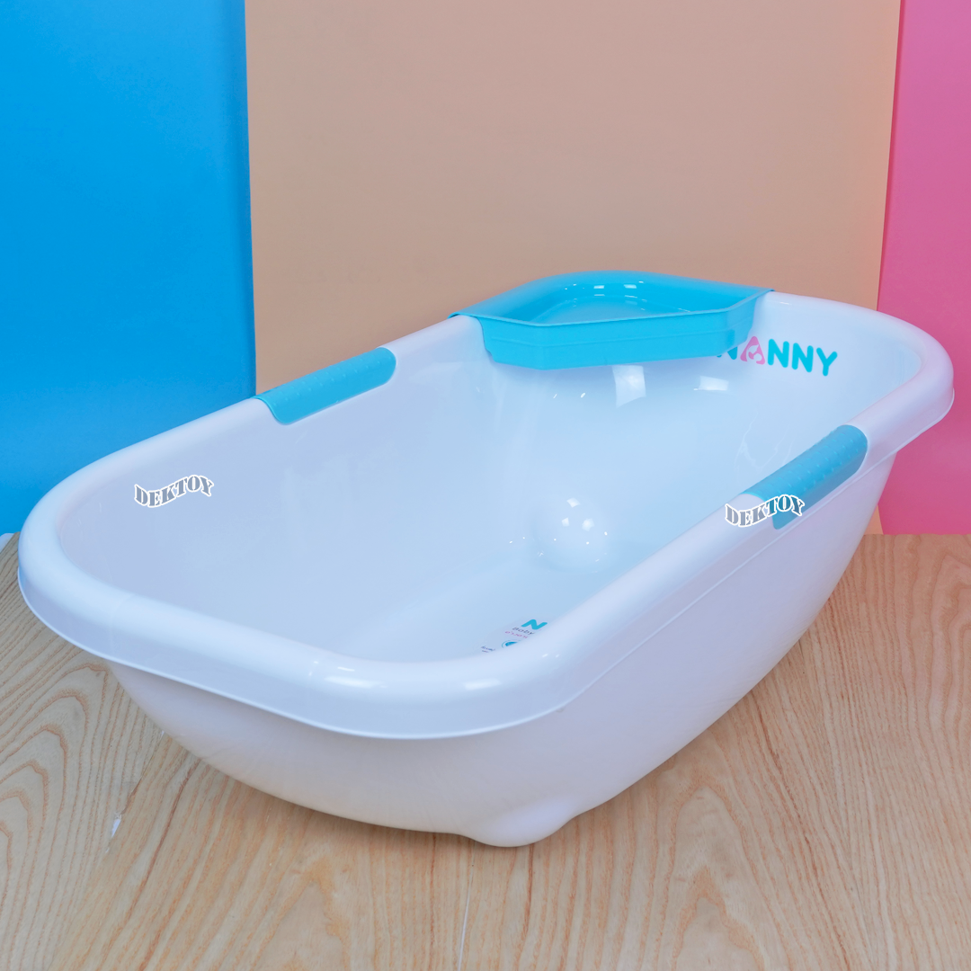 NANNY แนนนี่ อ่างอาบน้ำเด็กแนนนี่ กะละมังอาบน้ำเด็ก พร้อมเก้าอี้รองอาบน้ำ มีจุกปล่อยน้ำ N275