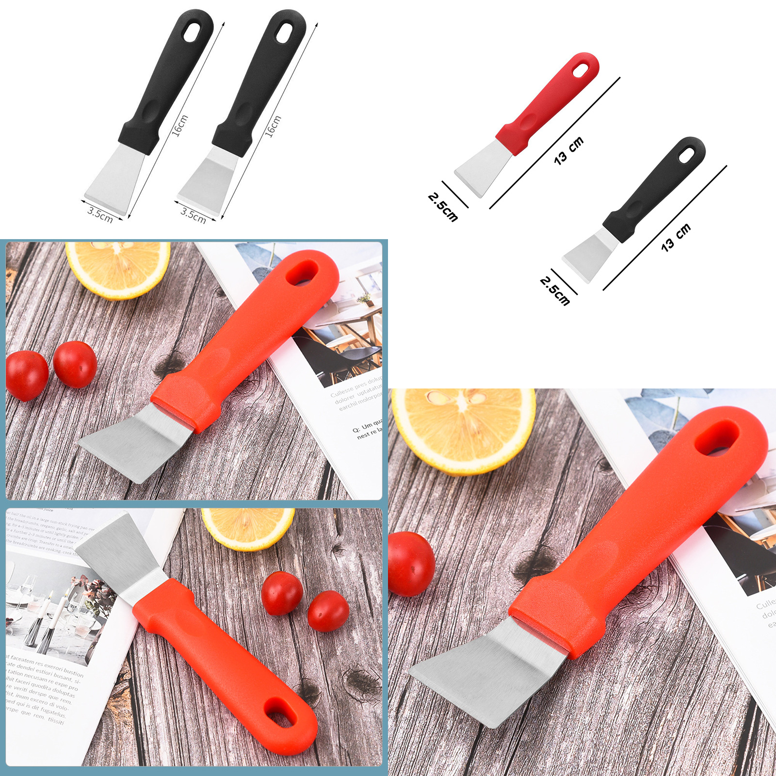 เกรียงแซะสแตนเลส มีให้เลือก2แบบ คอพับ / คอตรง มีให้เลือก 2สี ด้ามจับพลาสติก เหมาะมือ