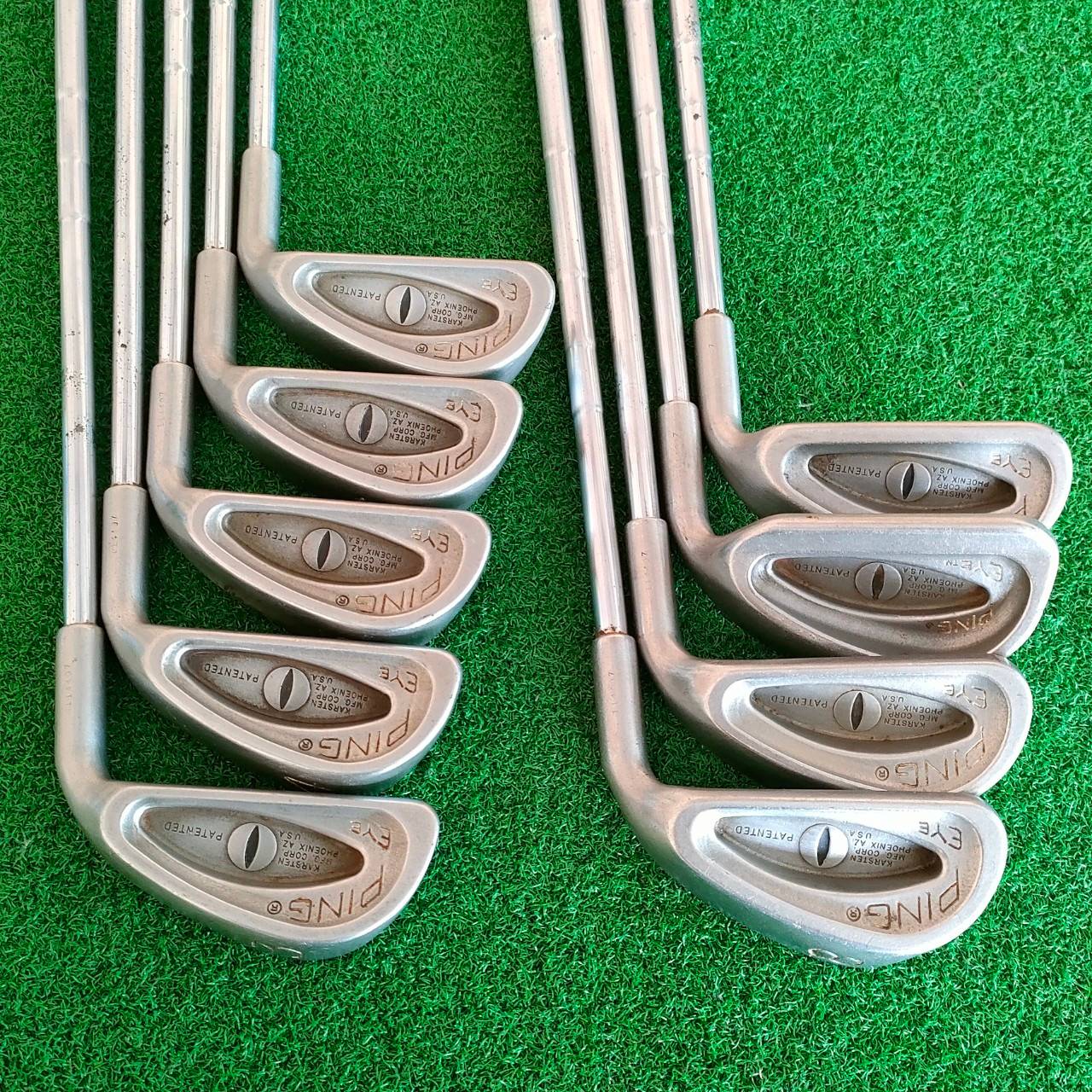 ชุดเหล็ก PING EYE รุ่นแรก มีเหล็ก 3-9 เเละ PW SW สุดคลาสสิค สภาพเดิมมาก ก้านเดิมทุกอย่างครับ ตีดีที่สุด สปินจัดมาก