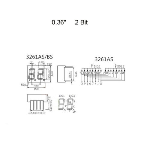 7-segment display 0.36 inch จอแสดงตัวเลข [ 1 2 3 4 digit ] common cathode 0.36 นิ้ว 7 segment สีแดง