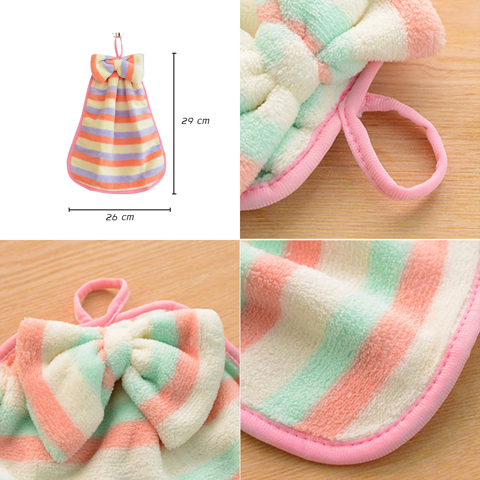 ผ้าเช็ดมือ หลายลาย โบว์เล็ก/ดอกไม้/การ์ตูน ดีไซน์น่ารัก ผ้าขนแกะ ดูดซับได้ดี แห้งไว ผ้าหนานุ่ม