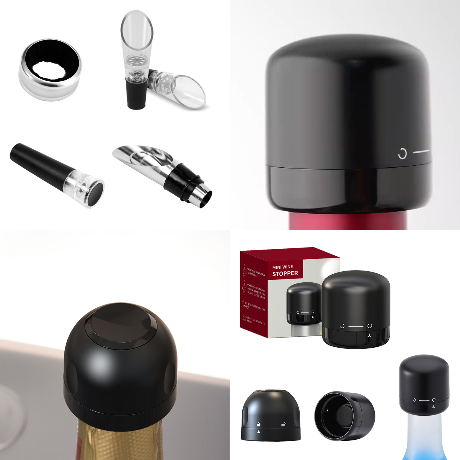 🔥Sale ลดราคา🔥 จุกปิดขวด มีหลายรุ่น รูปหมวก(1ชิ้น) / ฝาจีบ(6ชิ้น) ปิดขวดไวน์ เบียร์ น้ำอัดลม ซิลิโคลนอย่างดี ไม่ทำให้เสียรสชาติ