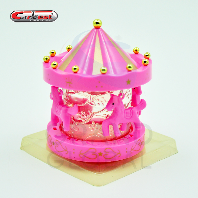 CARBEST air freshener น้ำหอม ปรับอากาศ กลิ่นหอม ม้าหมุน สีชมพู ดับกลิ่น รถยนต์ ห้องน้ำ ห้องนั่งเล่น ห้องทำงาน 1แถม1