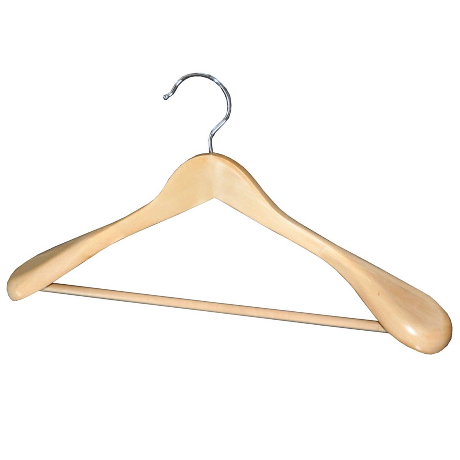 ไม้แขวนเสื้อสูทมีแถบกันลื่น สีบีช / สีเชอรี่ / สีโอ๊ค (Wooden hanger for suite)