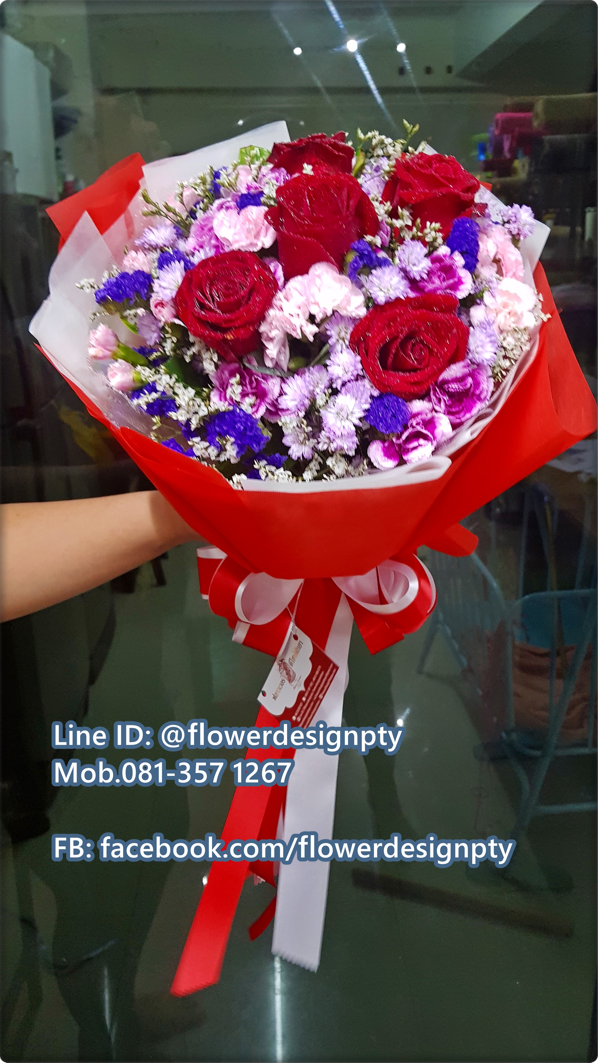FD600-07 ช่อกุหลาบแดง