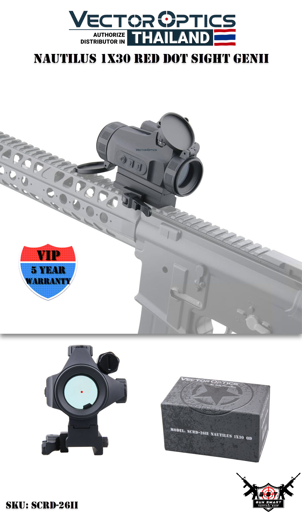 トイガン Vector Optics Nautilus 3MOA | Nautilus GenII 1x30 Red Dot Sight (SCRD-26II) | for