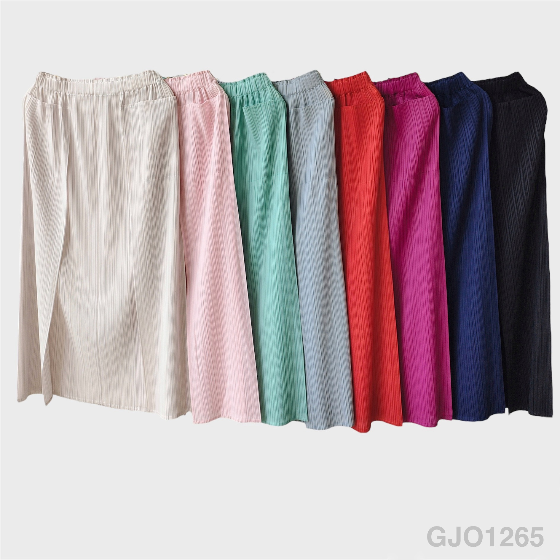 ปรับราคาลง20%!! ยาว 32นิ้ว! 2MUAY รุ่น GJO1265 กระโปรงพลีทคุณภาพ DOUBLE LAYER PLEATED SKIRT 8 สี FREE SIZE