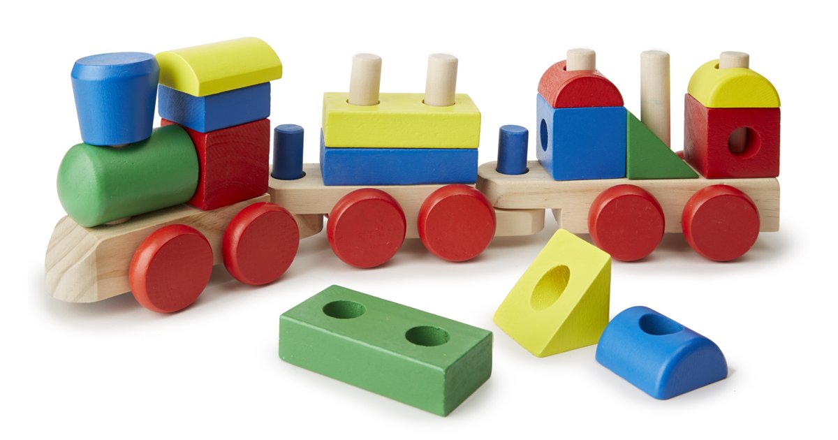 ชุดรถไฟแต่ละชิ้นเป็นชิ้นใหญ่ ต่อได้ Melissa & Doug Stacking Train รุ่น 0572 ของเล่นเสริมพัฒนาการเด็ก