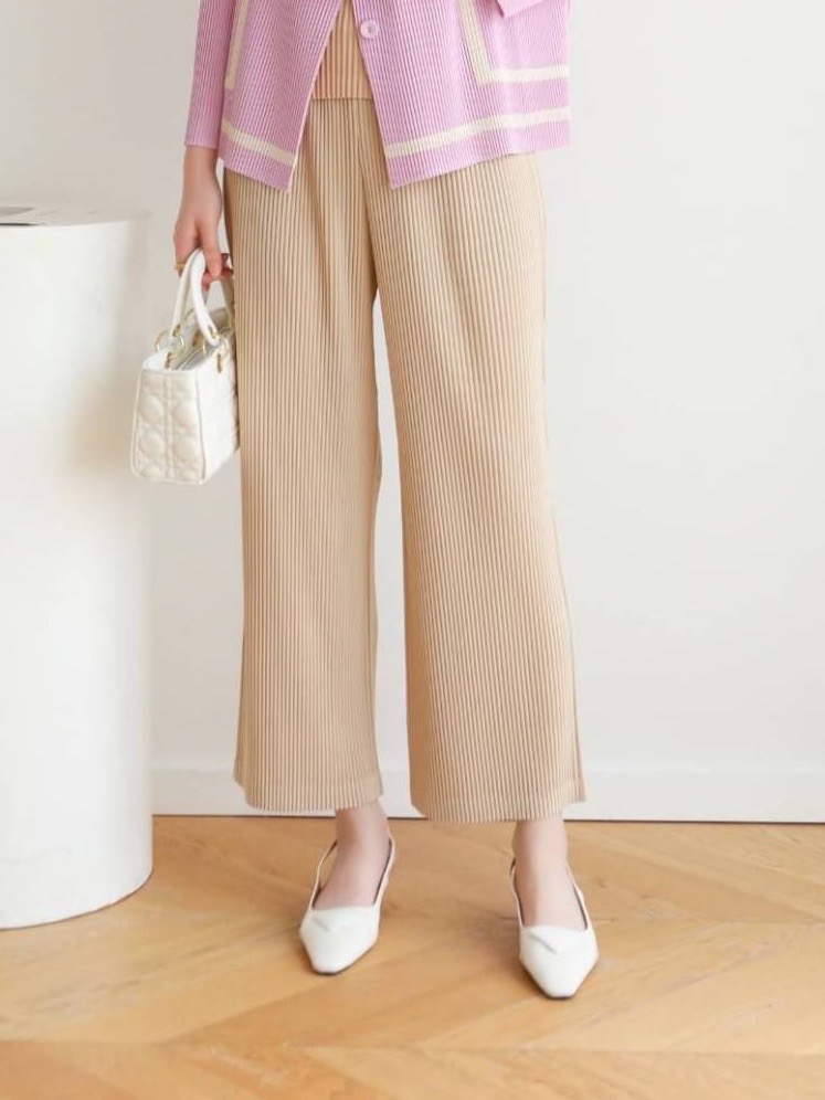 ยาว 36 นิ้ว 2MUAY รุ่น GJO2316 กางเกงผู้หญิง กางเกงพลีทคุณภาพ THICK STRAIGHT PLEATED PANTS 9 สี FREE SIZE