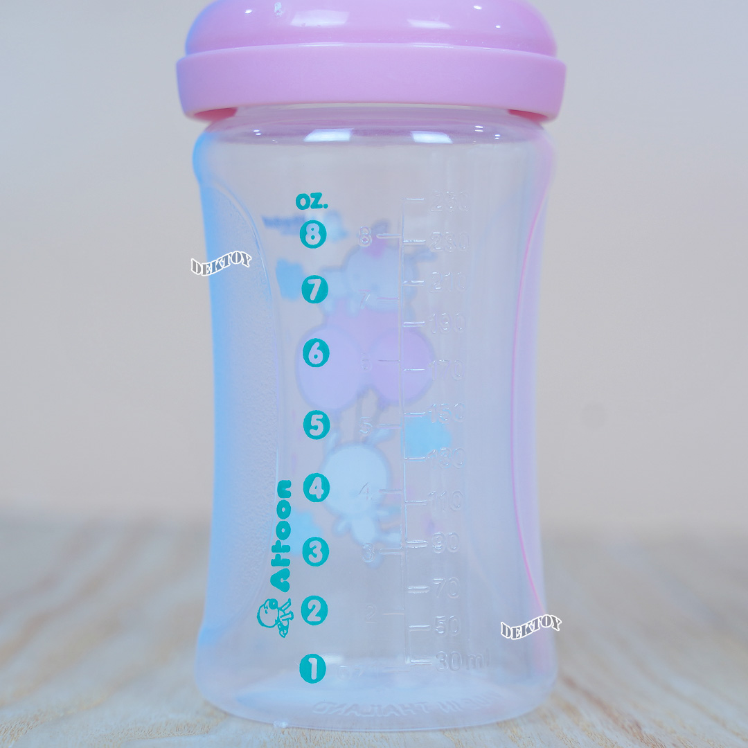 แพ็ค3ขวด Attoon ขวดนมแอทตูน คอแคบ,คอกว้าง พร้อมจุก Antichoke ไม่ดูดไม่ไหล ขนาด4ออนซ์/5ออนซ์/8ออนซ์ และ9ออนซ์