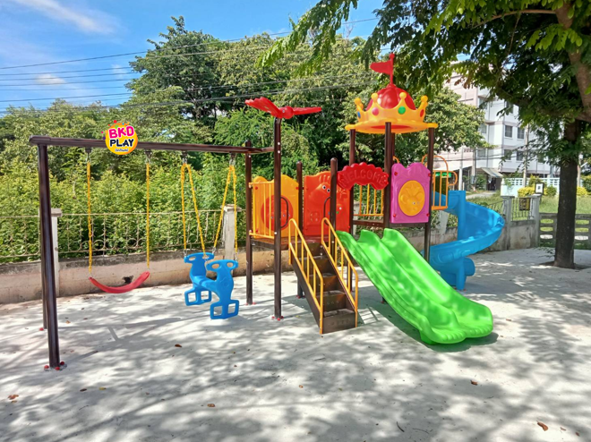 ส่งติดตั้งฟรี เครื่องเล่นสนามกลางแจ้ง -ในร่ม, ชุดสวนมงกุฏและผีเสื้อหรรษา สไลเดอร์ใหญ่,ครุภัณฑ์สนามเด็กเล่น,งบ.สพฐ,โครงการโรงเรียนประชารัฐ, เครื่องเล่นสนามระดับก่อนประถมศึกษา, งบประมาณ80,000 playground,สไลเดอร์,ของเล่นเสริมพัฒนาการ,เครื่องเล่นสนาม, สนามเด็
