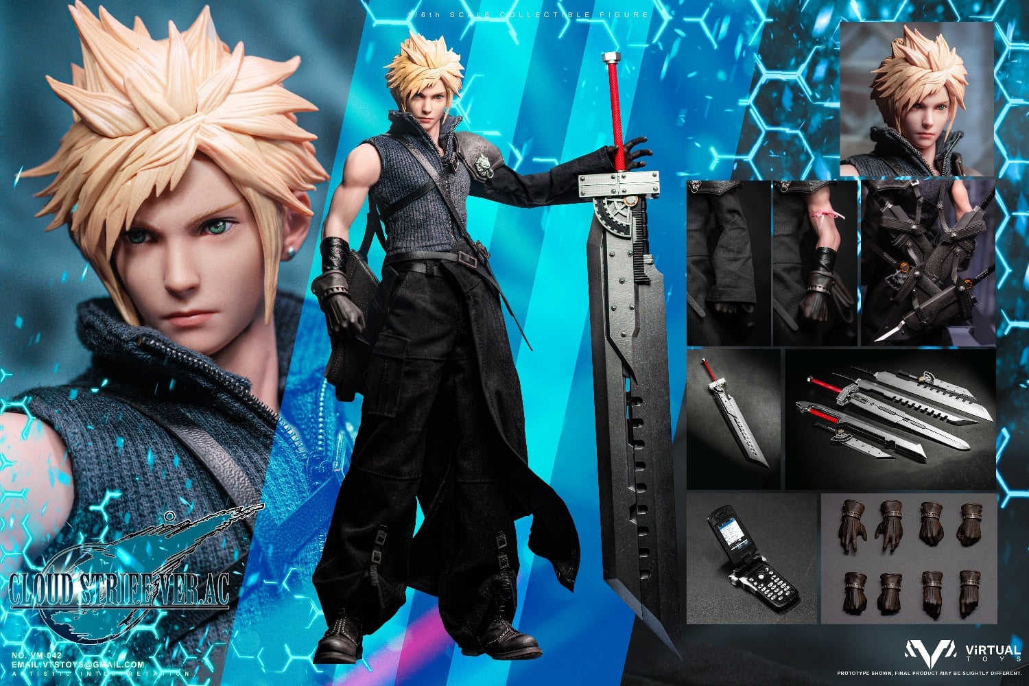 VTS TOYS VM-042B 元一級戦士AC版 1/6 アクションフィギュア Vts Toys 1/6 Vm-042 Final Fantasy Cloud Strife Ac Deluxe