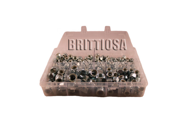 Mutterilajitelma UNF NYLOC 1/4"-1/2", 220 kpl =42e