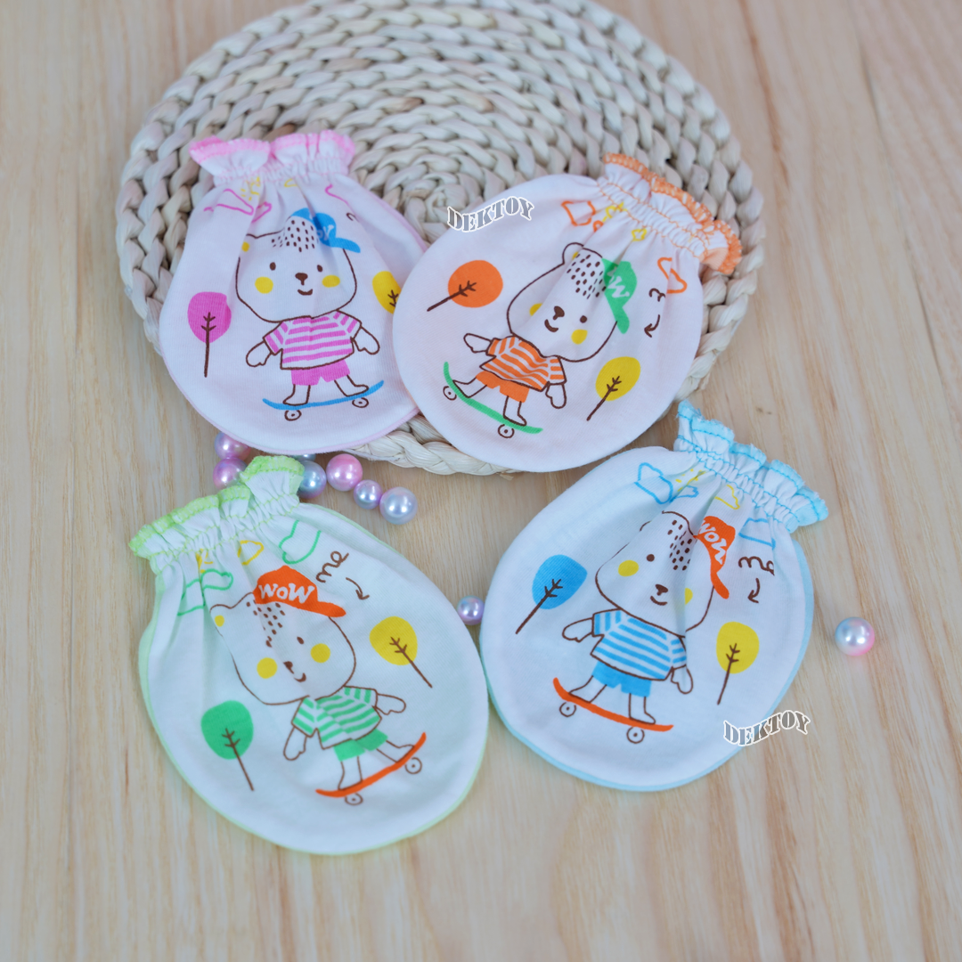 Nana ถุงมือ1คู่ ถุงเท้า1คู่ เด็กแรกเกิดทูโทน