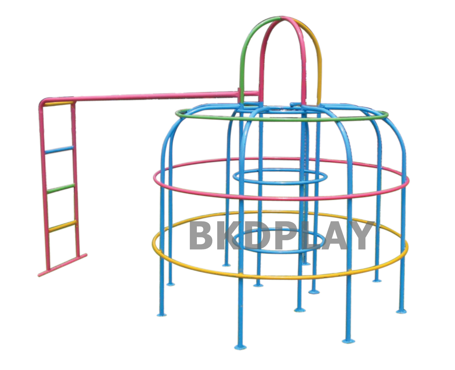 เครื่องเล่นสนาม กลางแจ้ง เหล็ก ชุดโดมกลม มีบาร์โหนบาร์ไต่ 2 ชั้น Outdoor Playground, ราคาโรงงาน