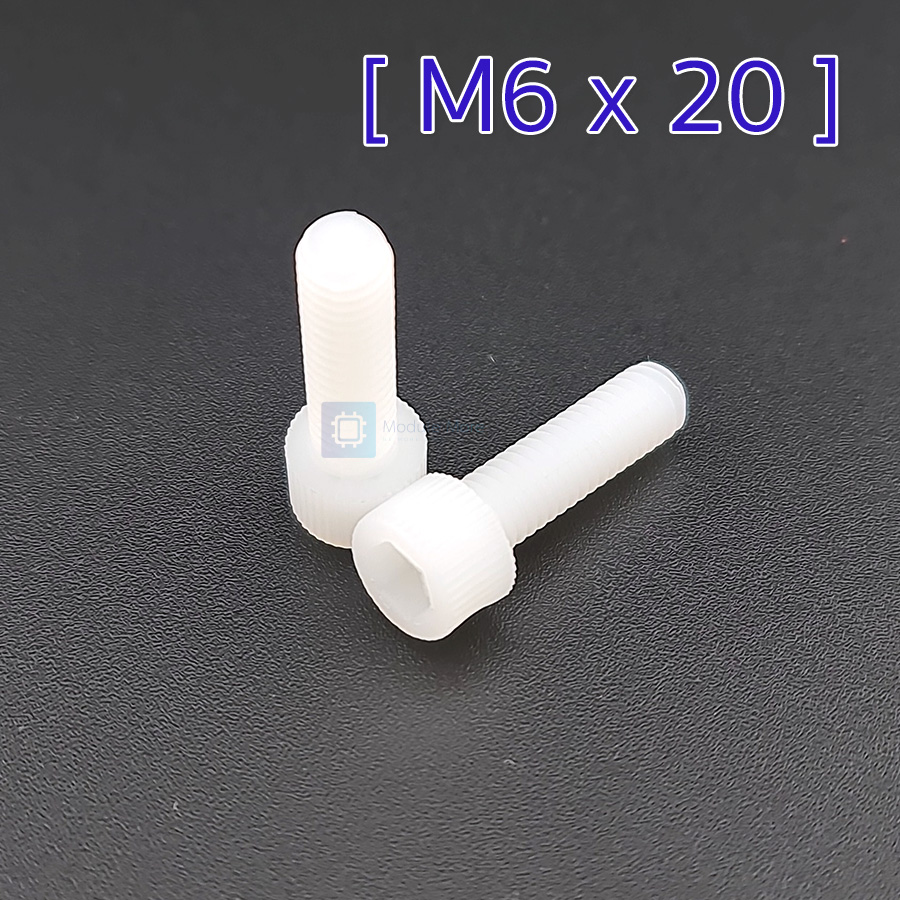 [ 1 ชิ้น ] สกรูพลาสติกหัวหกเหลี่ยม M6 Nylon screw Socket Screw hexagon 1 ชุดมี 1 ชิ้น