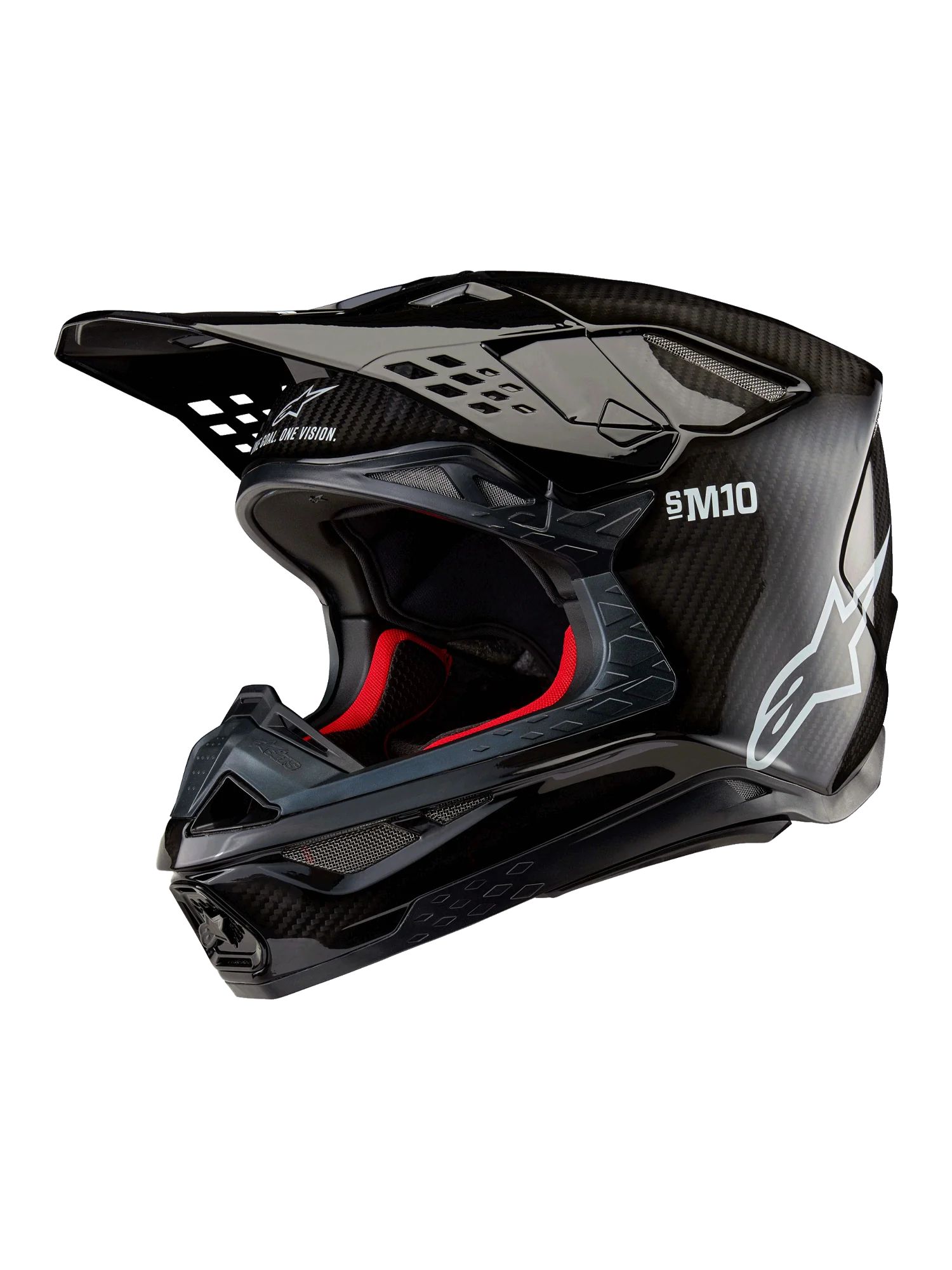 Alpinestars Supertech M10 Solid Helmet - Black Glossy Carbon