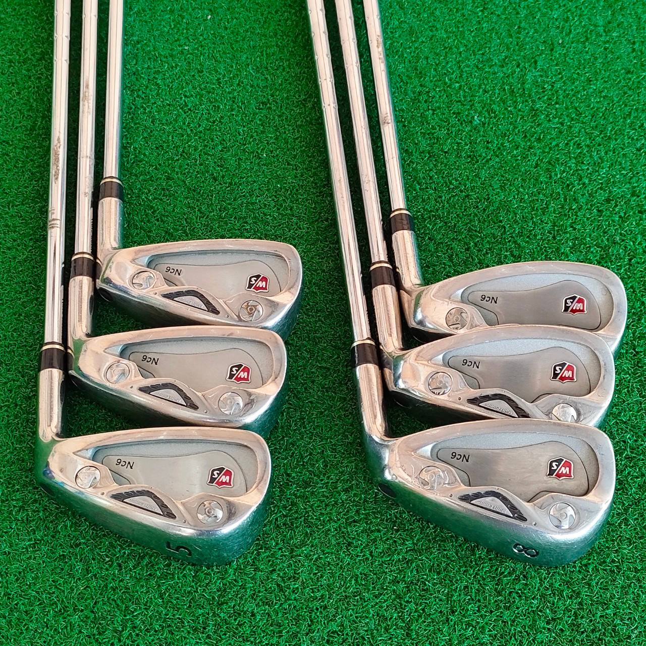 ชุดเหล็ก WILSON STAFF Nc6 มีเหล็ก 5 - 9 เเละ PW ก้าน N.S.PRO 850GH FLEX S ชุดนี้เป็นชุดพรีเมี่ยมของ WILSON เป็นชุดเหล็กหน้าเด้ง ตีไกลกว่าปกติ