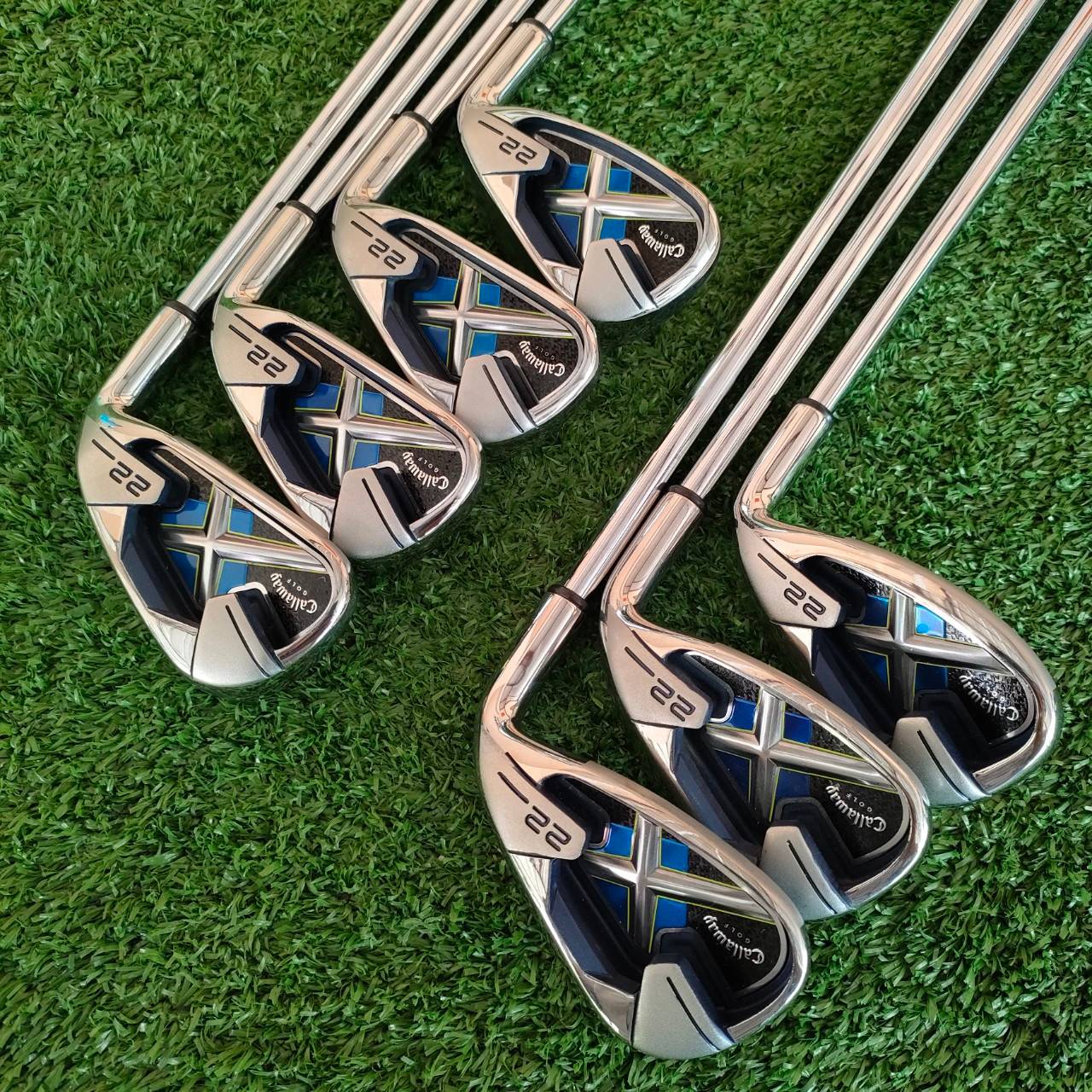 ชุดเหล็ก CALLAWAY X 22 มีเหล็ก 5-9 เเละ PW SW ก้าน N.S. PRO 950GH FLEX R ชุดเหล็กที่ครบเครื่องที่สุด ทั้งตีง่าย + ไกล ก้านเหล็กเบา เร่งสปีดได้สบายๆ เทคโนโลยี ล้ำหน้า ราคาแบบสบายๆเลยครับ