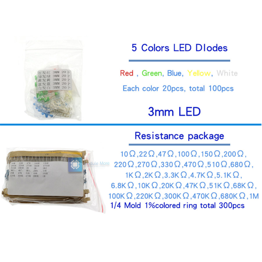 Electronic Resistor pack Electrolytic Capacitor pack LED Light Emitting Diode pack Triode pack Ceramic Capacitor pack