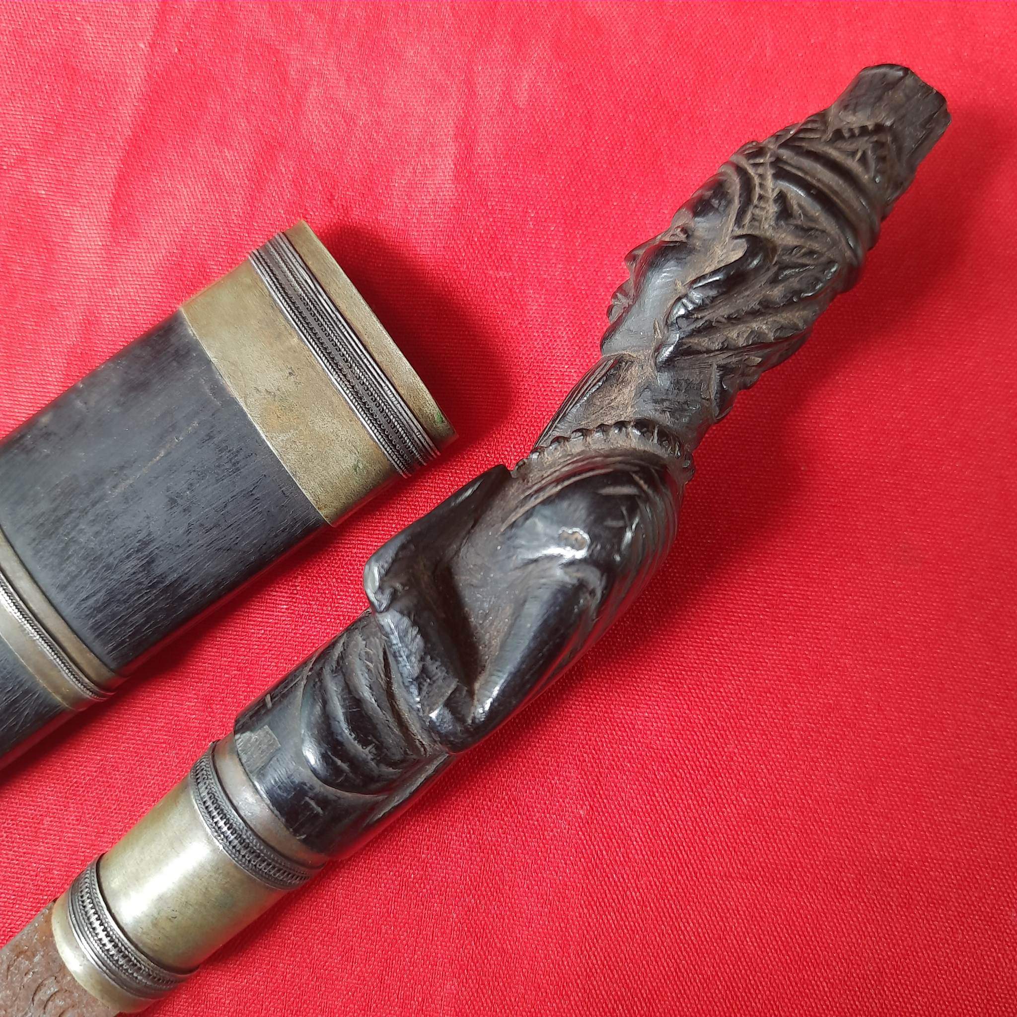 โปรไฟลุก🔥 โปรไฟลุก🔥 มีดหมอ ด้ามไม้ พญางิ้วดำ แกะสลัก พ่อแก่