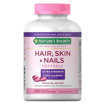 Nature s Bounty Hair Skin and Nails ขนาด 250 เม็ด บำรุงสุขภาพผม เล็บ และ ผิวพรรณ