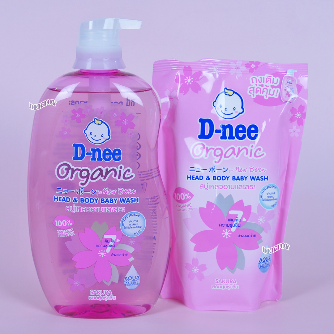 ดีนี่ D-neeซากุระ ฟอร์นิวบอร์น สบู่และแชมพูอาบน้ำ 800+350มล.ชมพู ชุ่มชื้นเป็นพิเศษ