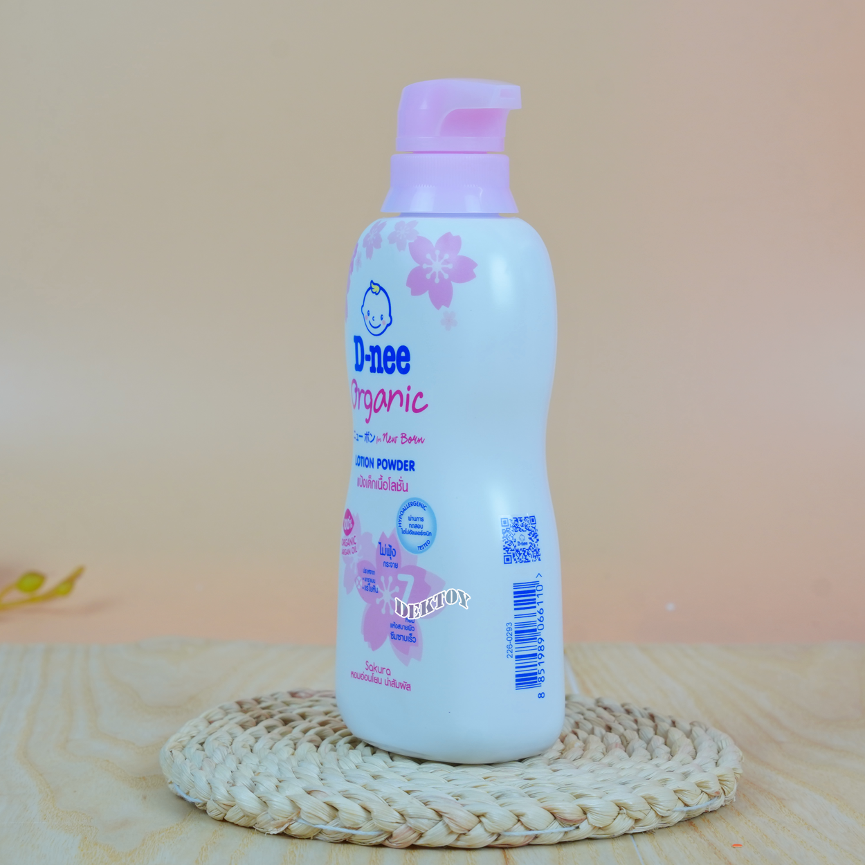 D-nee ดีนี่ แป้งเด็กเนื้อโลชั่น ดีนี่ ออร์แกนิค ฟอร์นิวบอร์น โลชั่น พาวเดอร์ 400 มล. กลิ่นซากุระสีชมพู