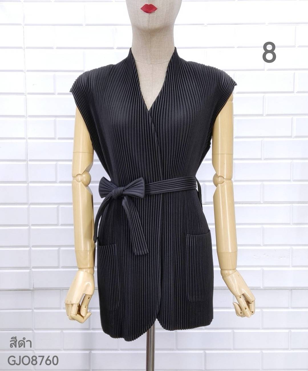 2MUAY รุ่น GJO8760 THICK WAIST TIE PLEAT CARDIGAN เสื้อคลุมผู้หญิง เสื้อคลุมพลีทคุณภาพ 8สี FREE SIZE