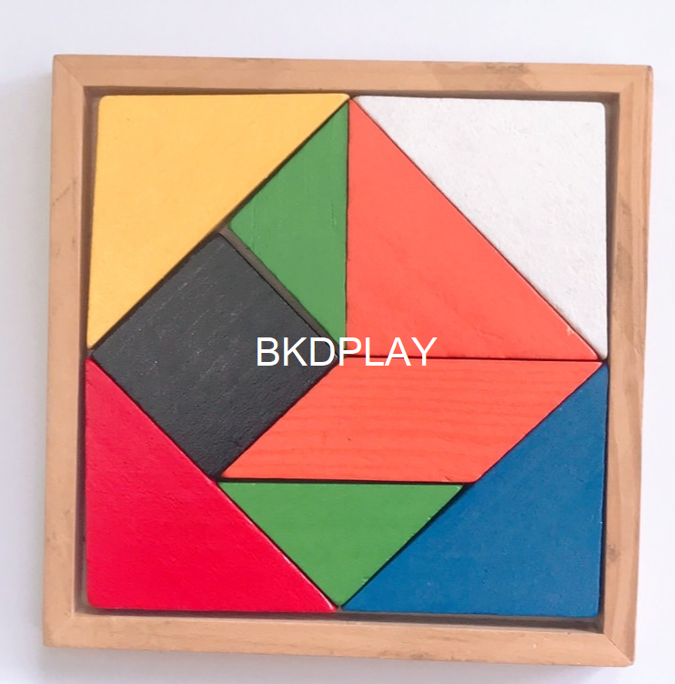 0353 บล็อคปฐมวัย ปริศนา9ชิ้น แทนแกรม,Tangram บล็อกสร้างสรรค์ปฐมวัย เรขาคณิตปริศนา 9 ชิ้น, ,ของเล่นเสริมพัฒนาการ,มอนเตสเซอรี่,ของเล่นเด็กอนุบาลมอนเตสซอรี่ ,montessori, สื่อการสอนประถม