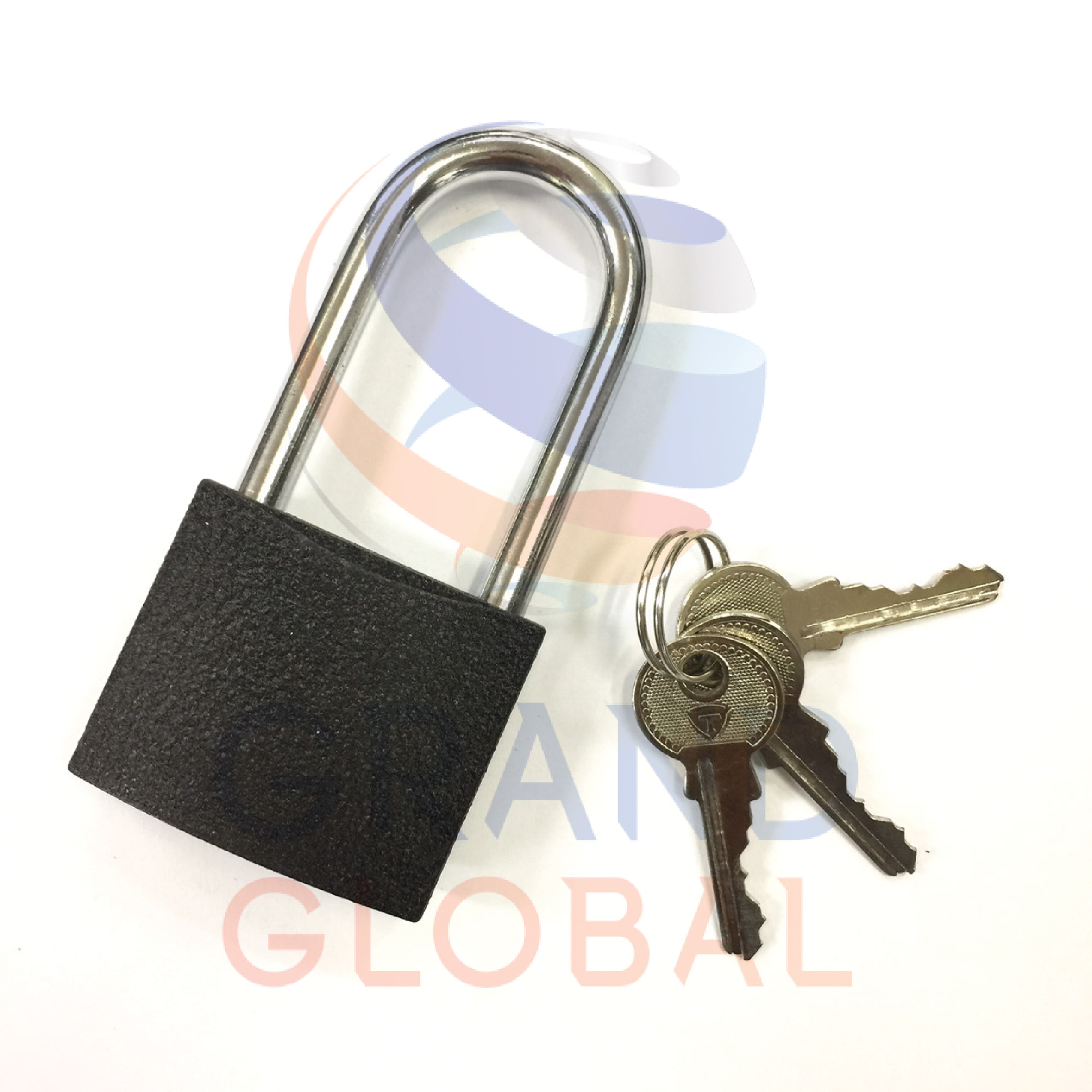 SOLID กุญแจสปริงดำ 50 mm. คอยาว กุญแจดำ กุญแจเหล็กดำ กุญแจคล้อง กุญแจบ้าน กุญแจ ล็อค แม่กุญแจดำ