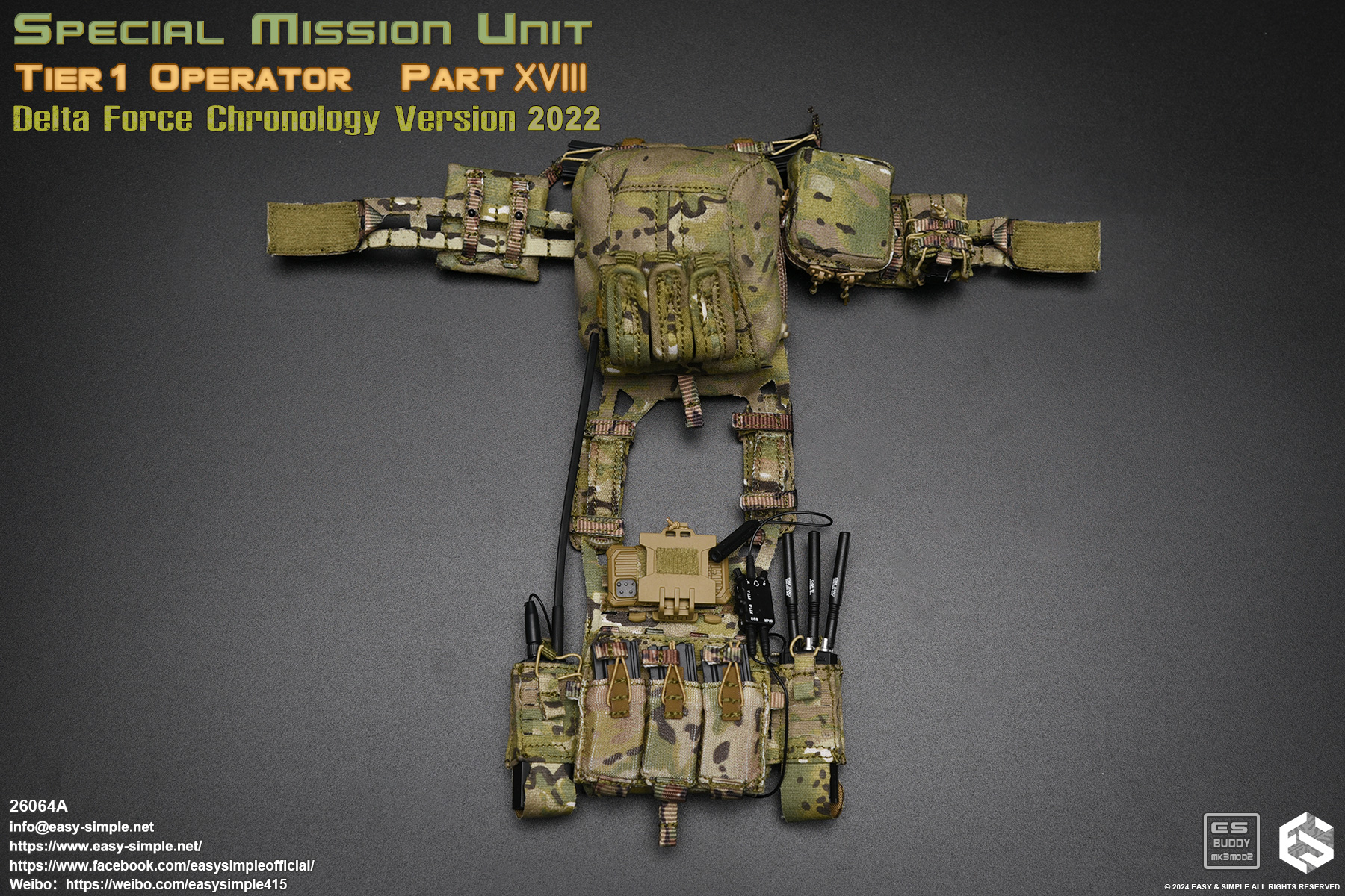 [พร้อมส่ง] Easy&Simple 26064A 1/6 : SMU Tier1 Operator Part XVIII Delta Force Chronology Version 2022