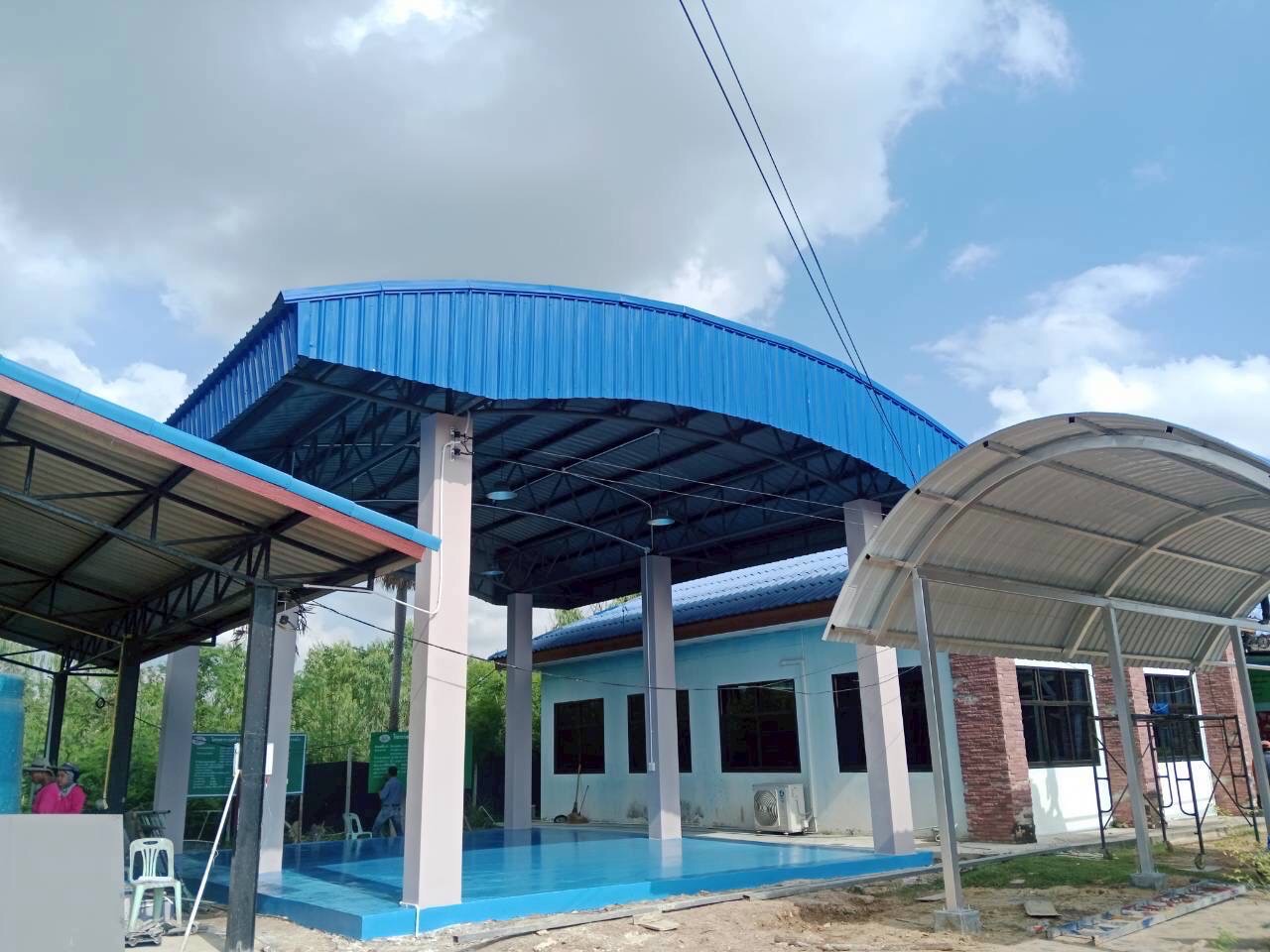 งานก่อสร้างอาคารกิจกรรมหน้าเสาธงศูนย์พัฒนาเด็กเล็ก