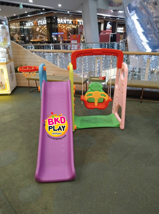 กระดานลื่น2in1 ชิงช้า สีสดใส สไลเดอร์ ,แป้นบาส ของเล่นเด็ก,เครื่องเล่นสนาม พร้อมส่ง