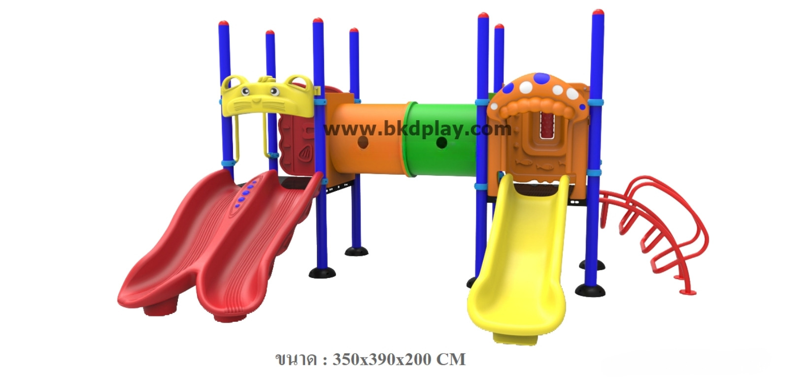 ชุดหอสไลด์-ท่อลอดอนุบาล-19เครื่องเล่นสนาม กลางแจ้ง เหล็ก, สไลเดอร์ ของเล่น สั่งผลิต 10-20 วัน ขนาด350x390x200 ซม.