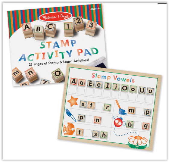 สแตมป์ตัวอักษร A-Z และตัวเลข ส่งเสริมการออกแบบ สร้างสรรค์งานศิลปะ Deluxe Wooden Stamp Set - ABCs 123s Melissa&Doug, ของเล่นเสริมพัฒนาการ, ของเล่น