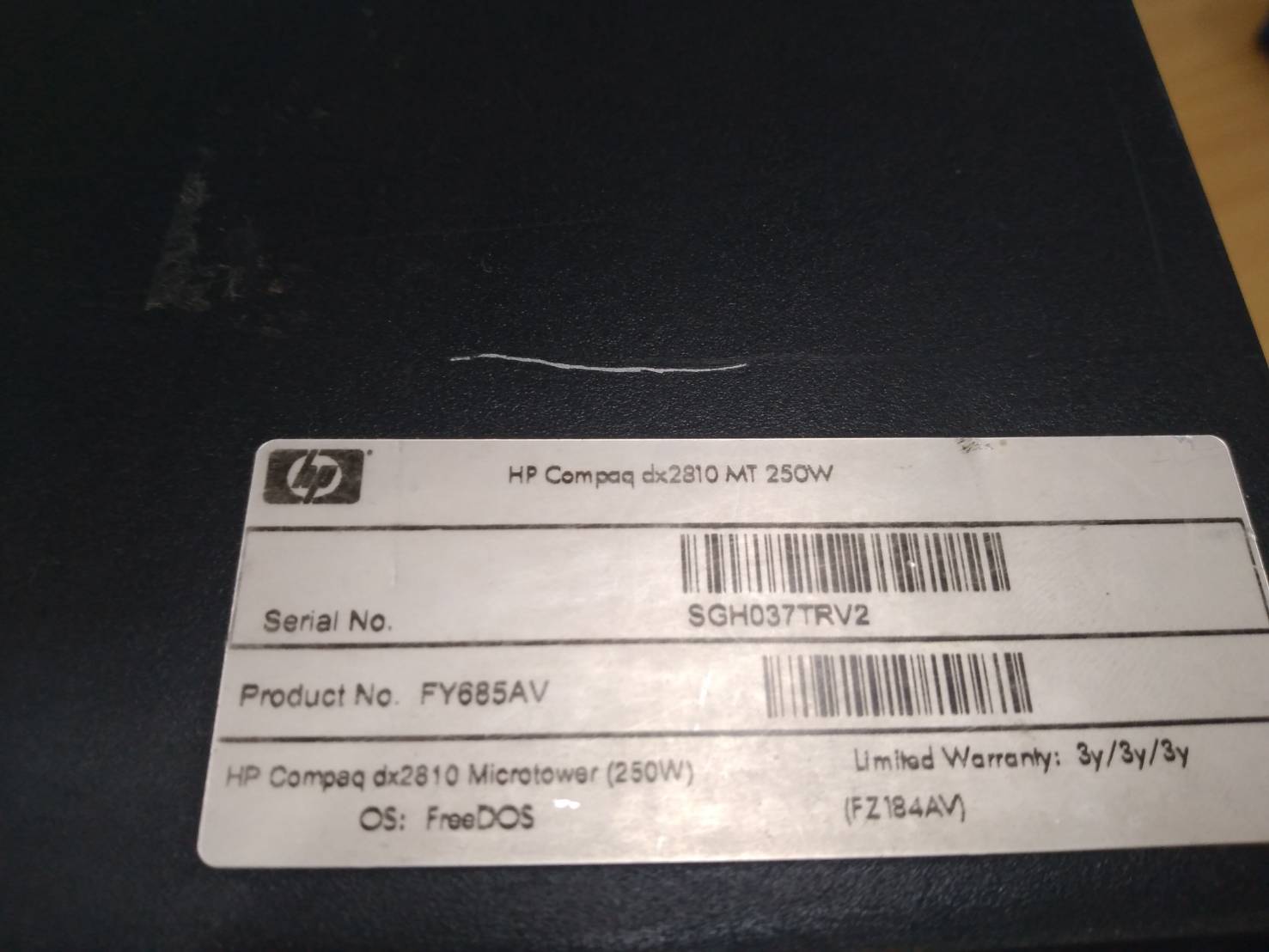 HP COmpaq Dx2810 MT 250W เครื่องทำงานราคาไม่ถึงพัน