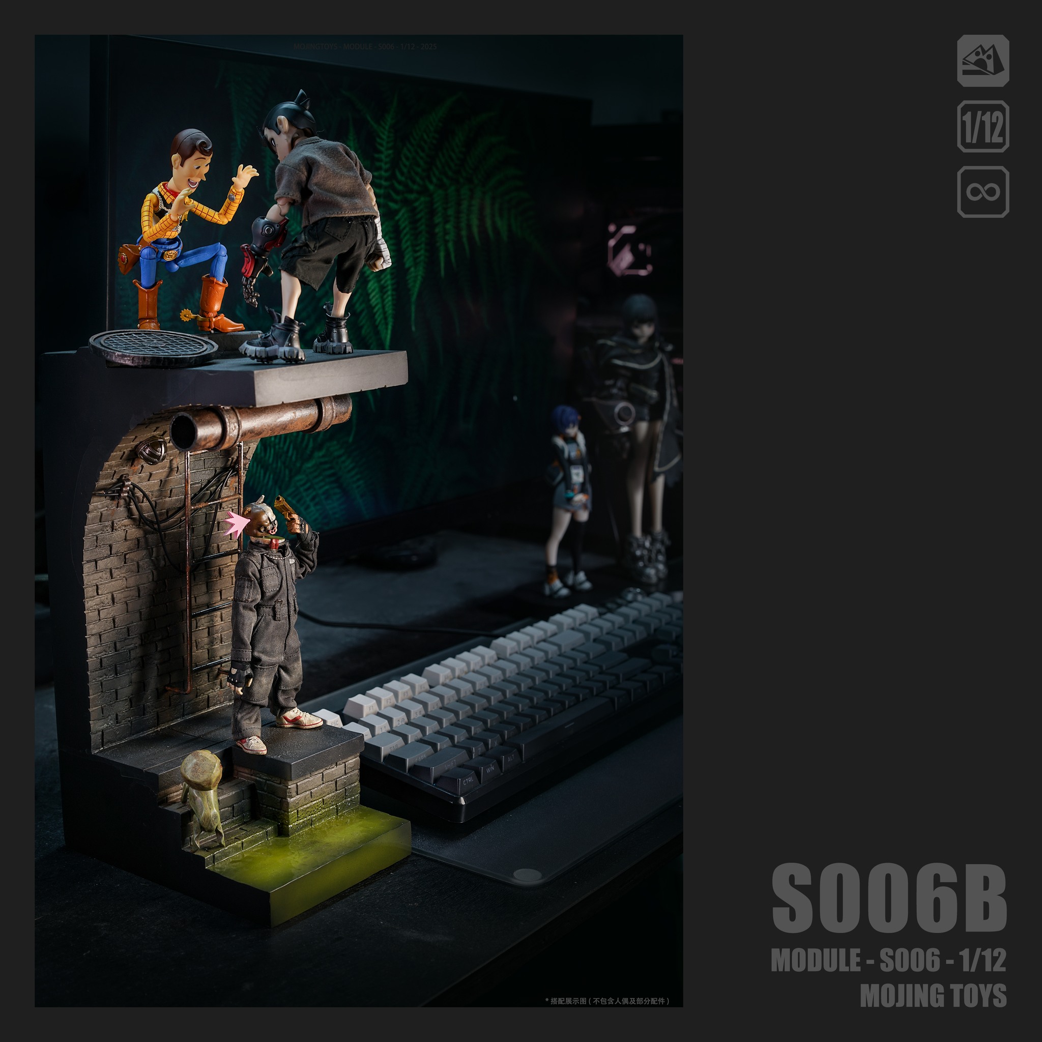 [สั่งจอง]mOjingToys 1/12 : Module Series American Comic Sewer Scene Taupe