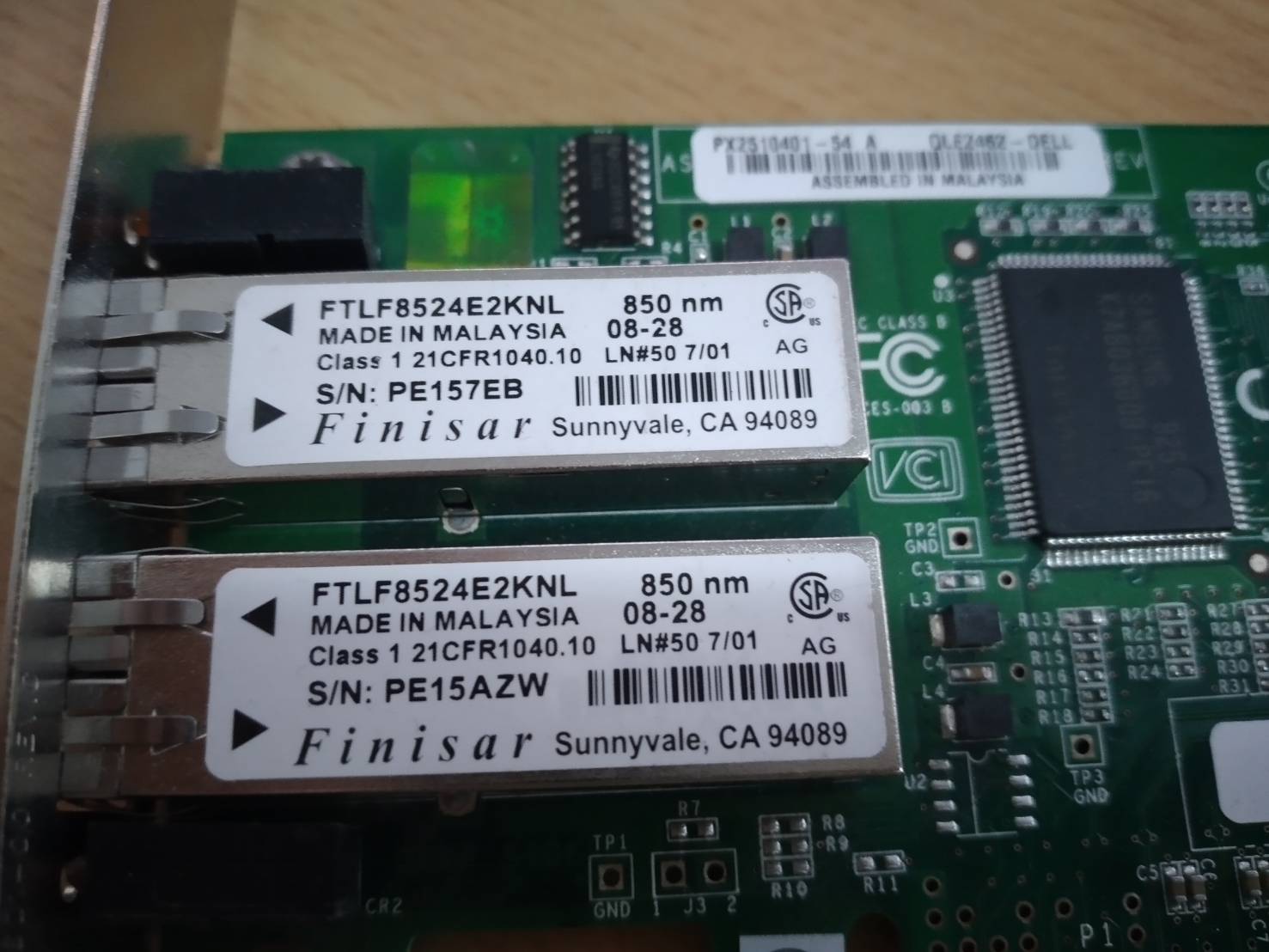 Network Cards px2510401-54 FP QLogic qle2462 PCIe x4 Dual Port Fibre HBA