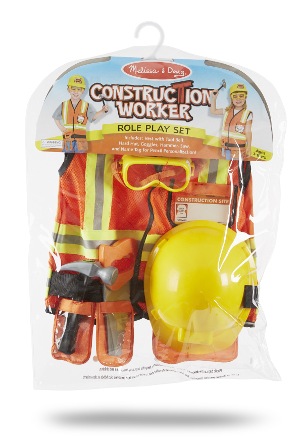 ชุดแฟนซีก่อสร้าง ส่งเสริมการรู้จักทำงาน รู้จักอาชีพ Construction Role Play Costume Melissa&Doug, ของเล่นเสริมพัฒนาการ, ของเล่น