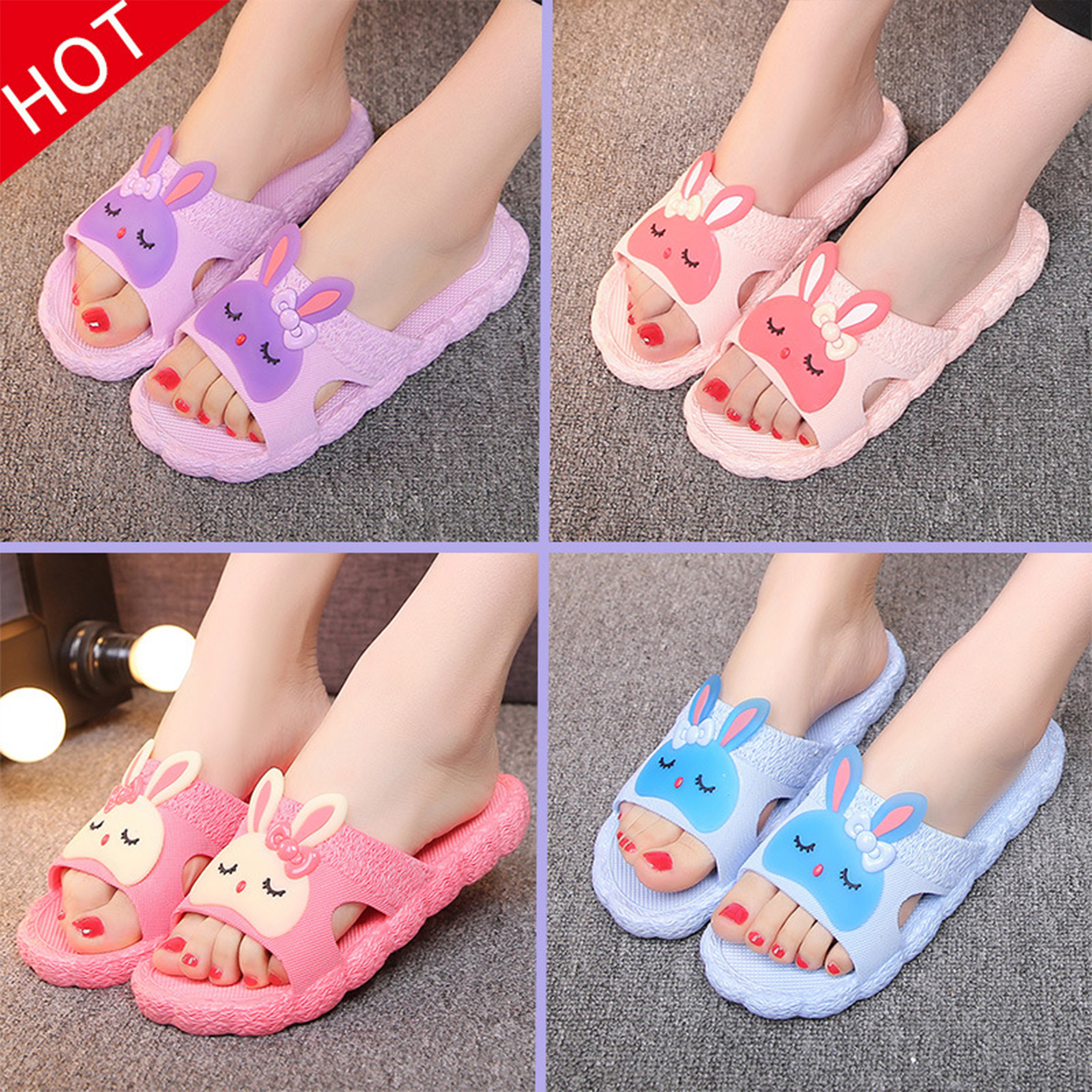 🔥Sale ลดราคา🔥 รองเท้าแตะ คู่รักกระต่ายแมวแว่น ใส่ในห้องน้ำ ใส่ในบ้าน สไตล์เกาหลี รองเท้าแตะ น้ำหนักเบา ยาง PVC พื้นนิ่ม ใส่สบายเท้า พื้นยางกันลื่น