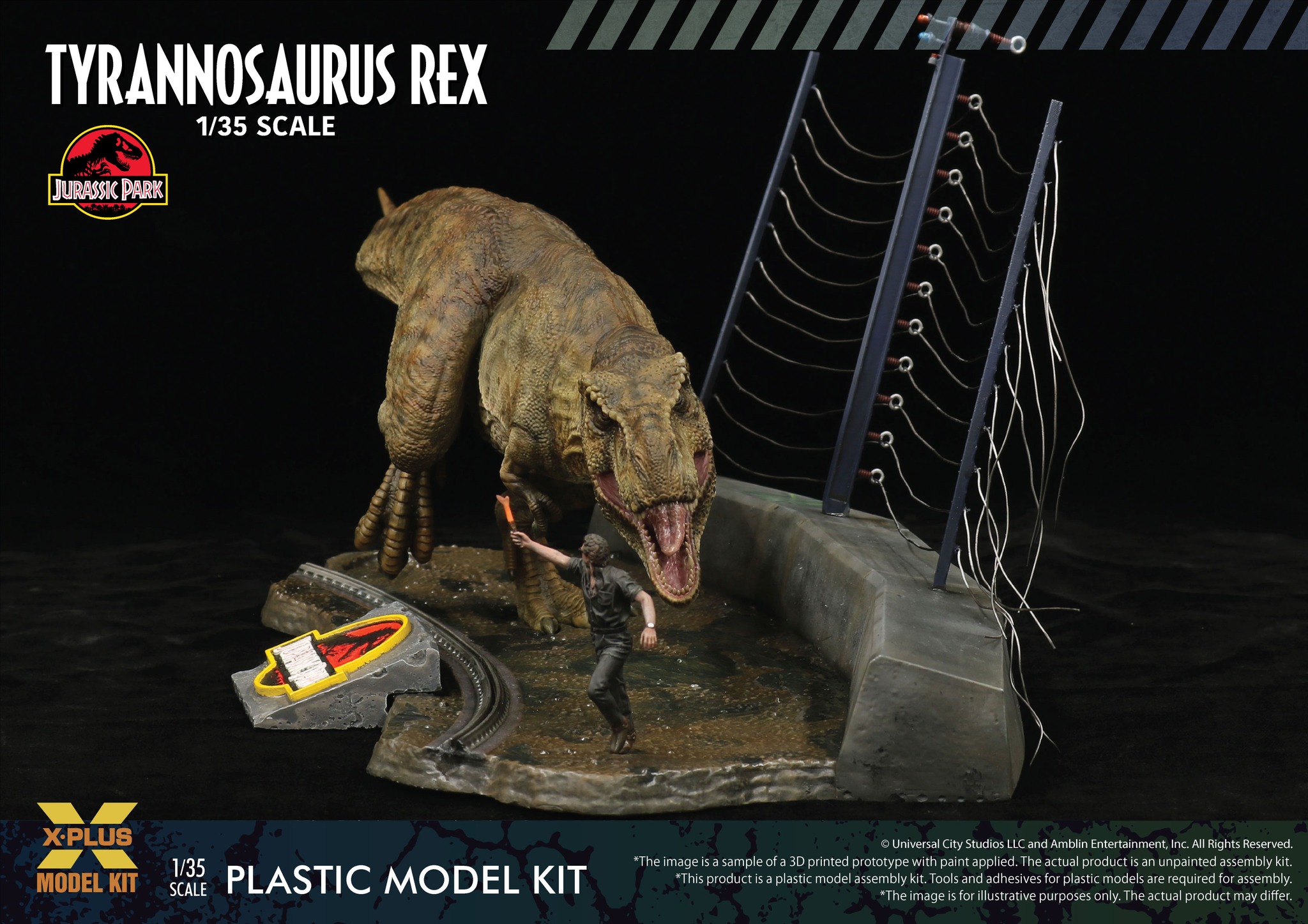 [สั่งจอง] X-PLUS 411-200130C 1/35 : Jurassic Park T rex [Model Kit]