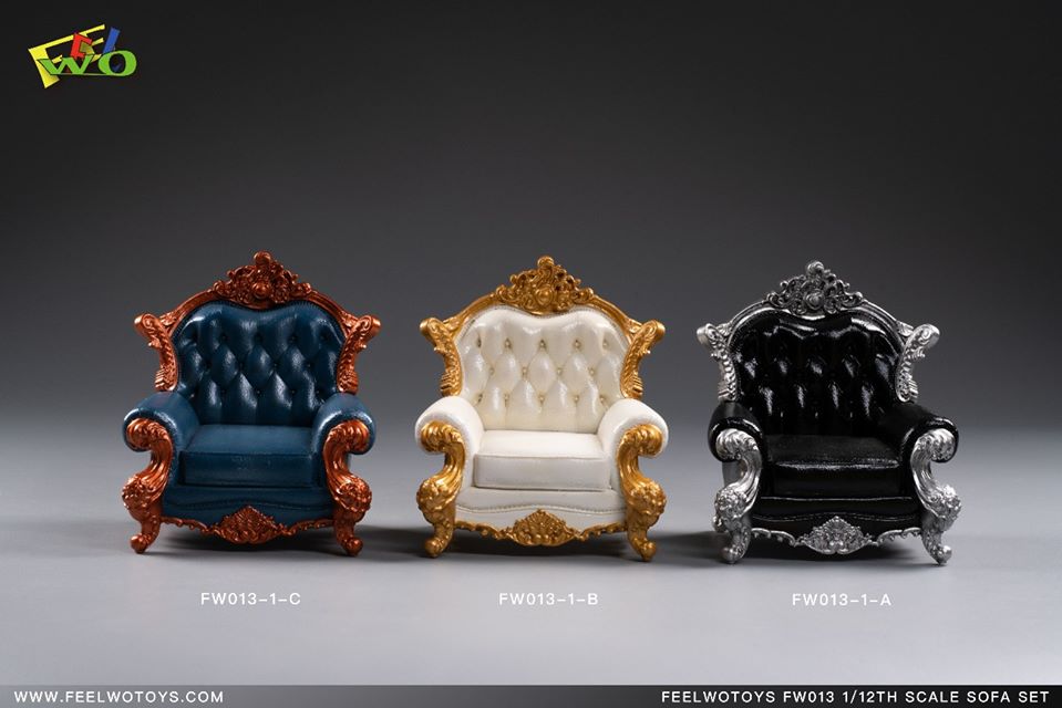 [สั่งจอง]FEELWOTOYS FW013 1/12 Scale Sofa set โซฟาสเกล 1/12 สามสีสามสไตล์