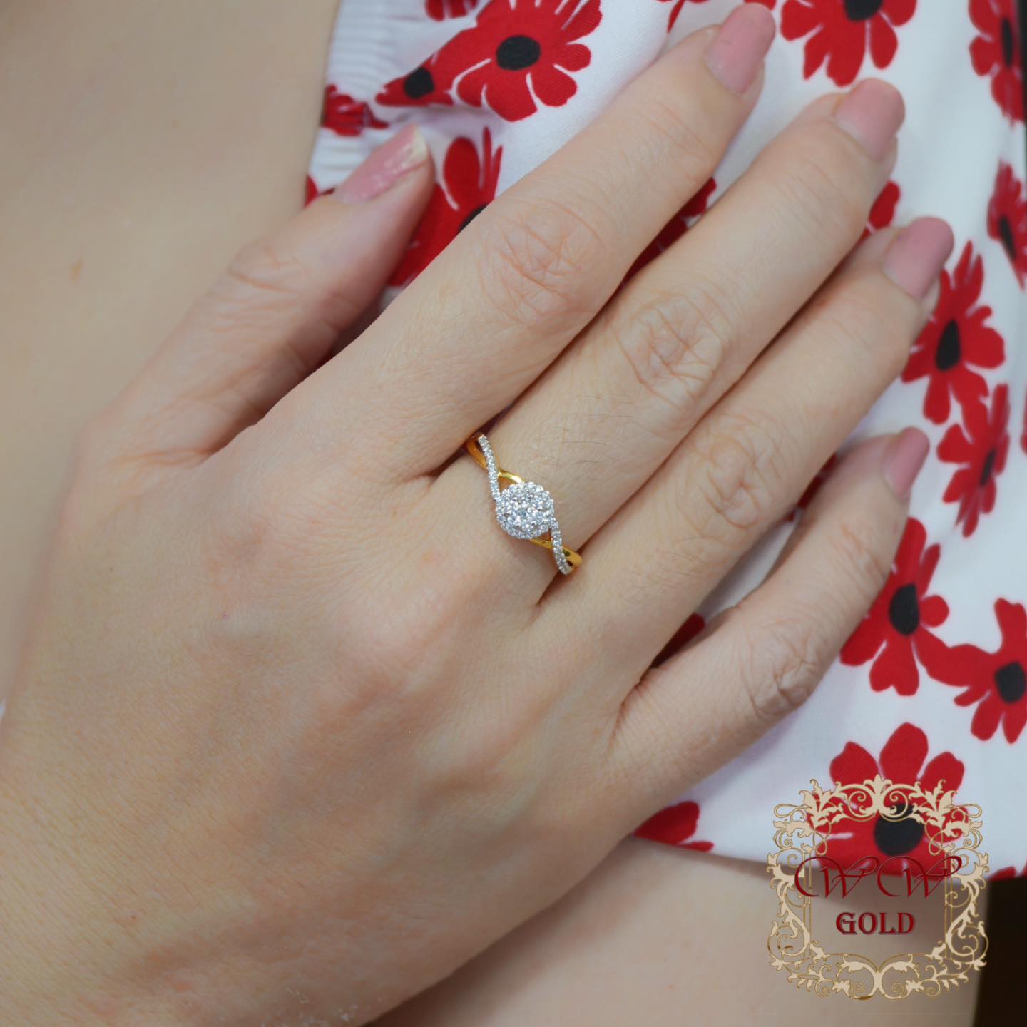 แหวนเพชรก้านไขว้