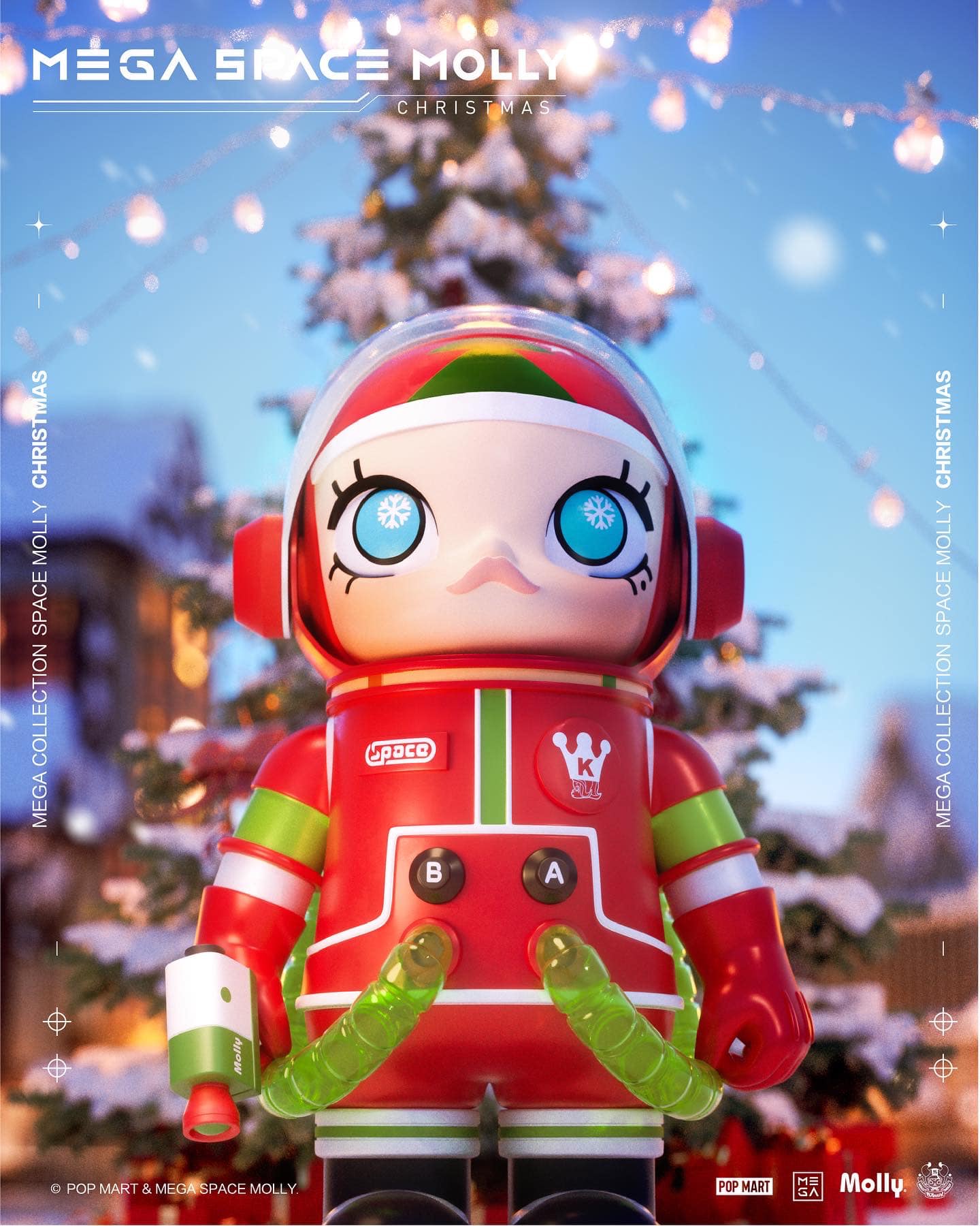 [สั่งจอง] Pop mart mega space molly 1000% christmas