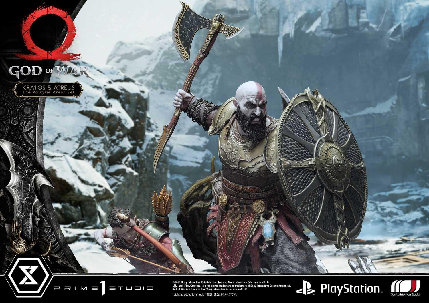 [สั่งจอง]Prime 1 Studio UPMGOW-03DX 1/4 : God of War - Kratos & Atreus The Valkyrie Armor Set (Deluxe Version)