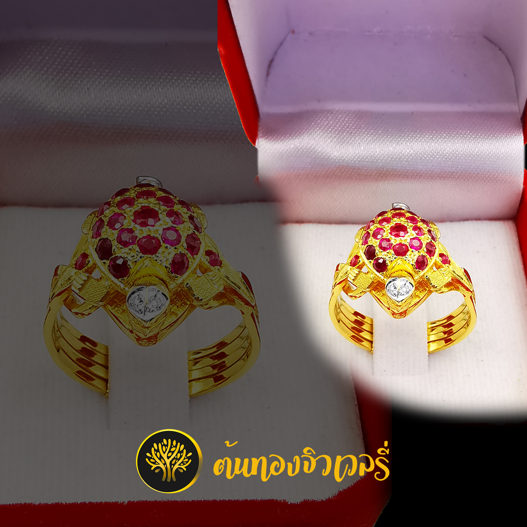 แหวนเต่า พลอยทับทิม