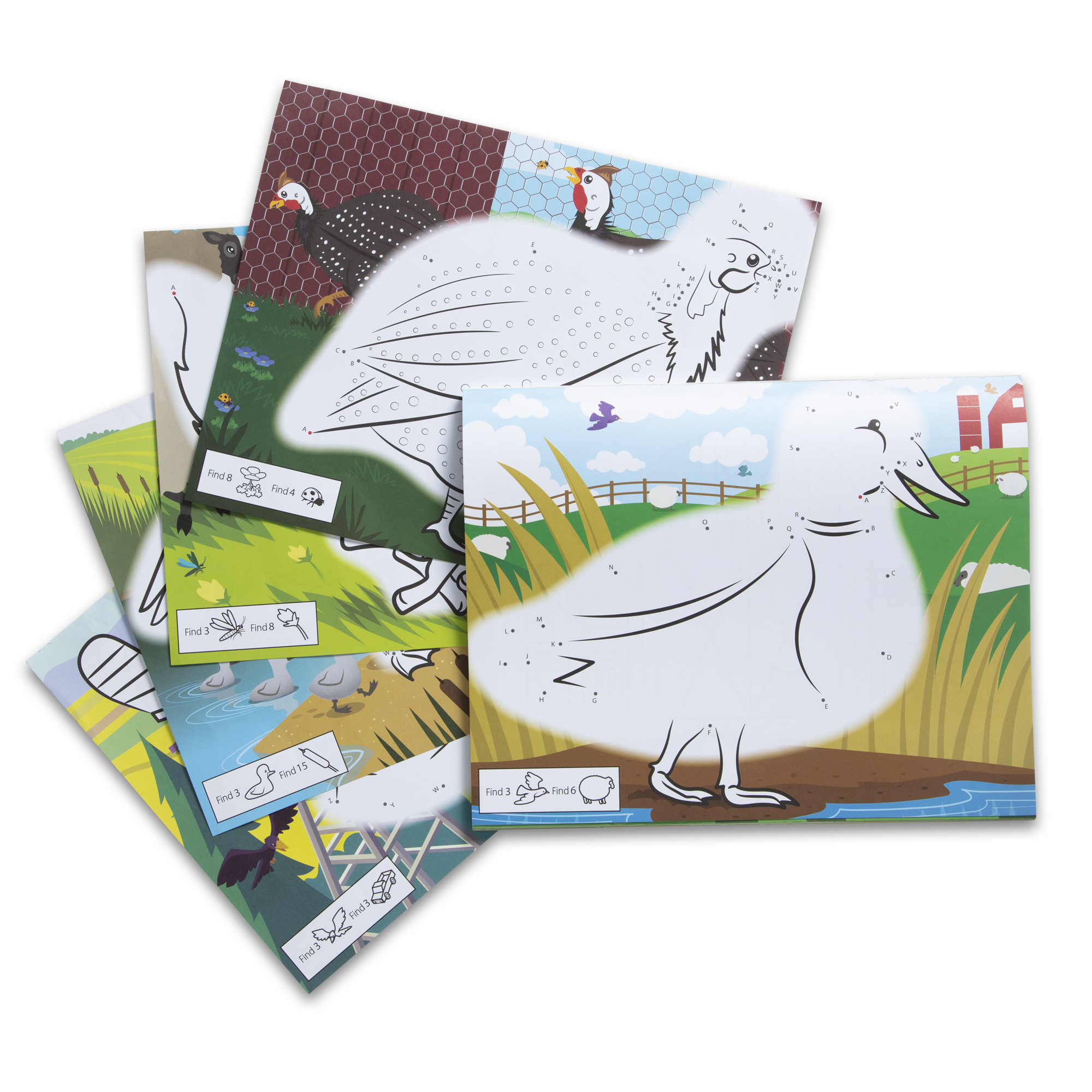 ABC Dot-to-Dot Coloring Pad - Farm ชุดสมุดระบายสีจัมโบ้ ต่อจุด ABC รุ่นฟาร์ม ส่งเสริมการระบายสีตามจินตนาการ พร้อมเรียนรู้เรื่องตัวอักษร