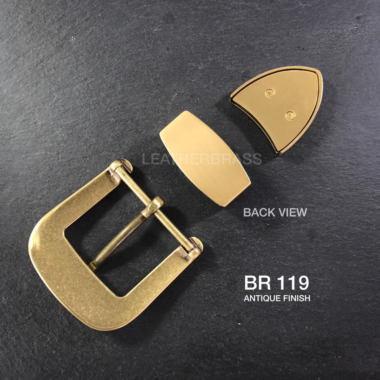 BR119 ชุดหัวเข็มขัดตอกลายญี่ปุ่น หัวเข็มขัดเนื้อทองเหลืองแท้ อะไหล่ทองเหลือง leatherbrass**ราคาต่อชิ้น**