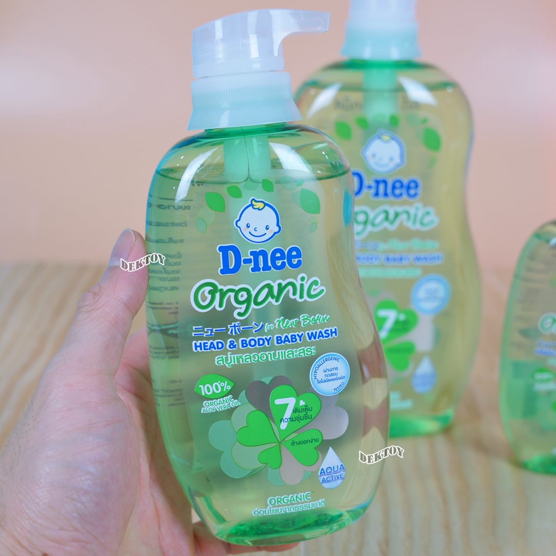 D-nee ดีนี่ ออร์แกนิค สบู่และแชมพูอาบน้ำ ฟอร์นิวบอร์น สีเขียว